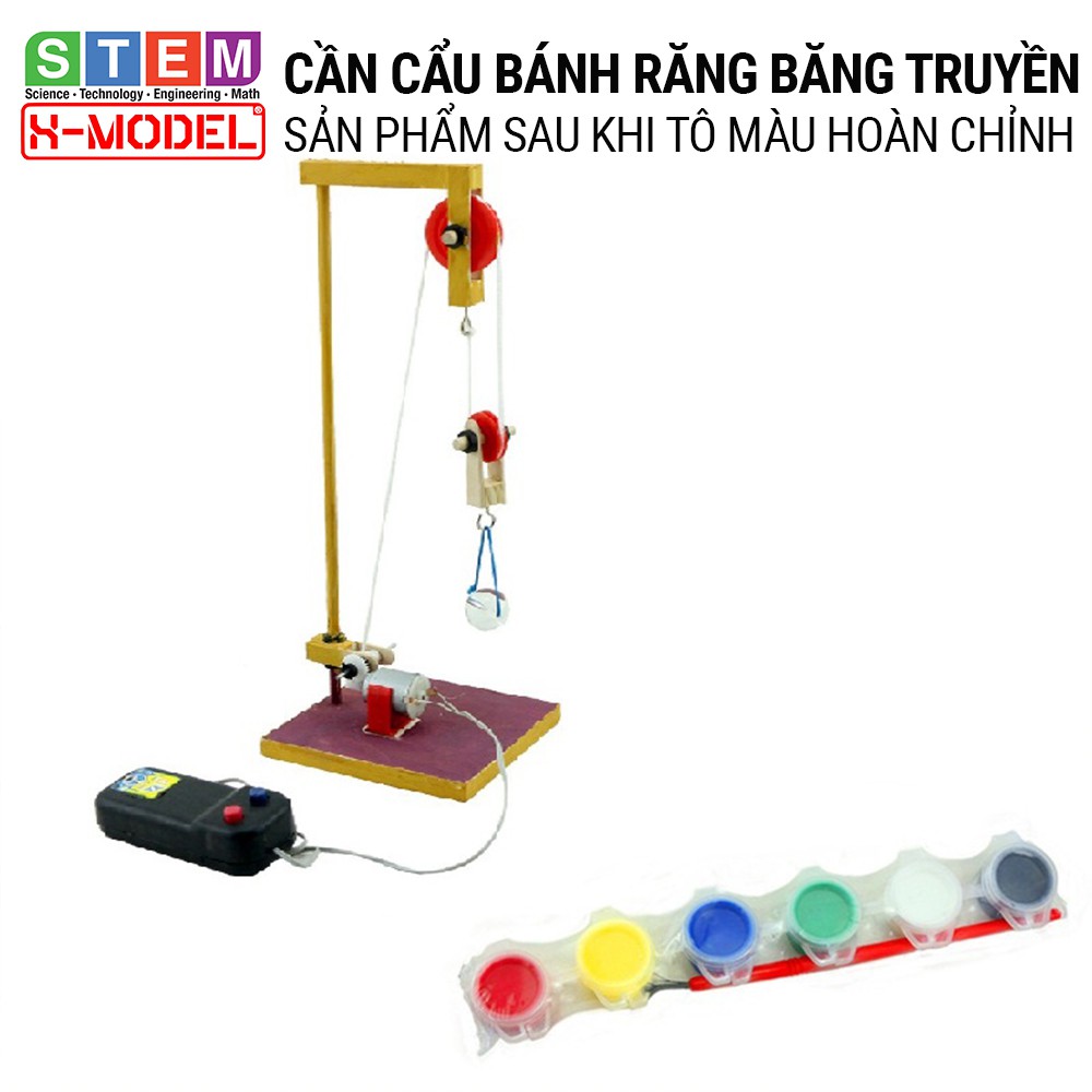 Mô hình Cần cẩu bánh răng đồ chơi trí tuệ cho bé ST108, đồ chơi tự làm DIY X- MODEL| Giáo dục STEM