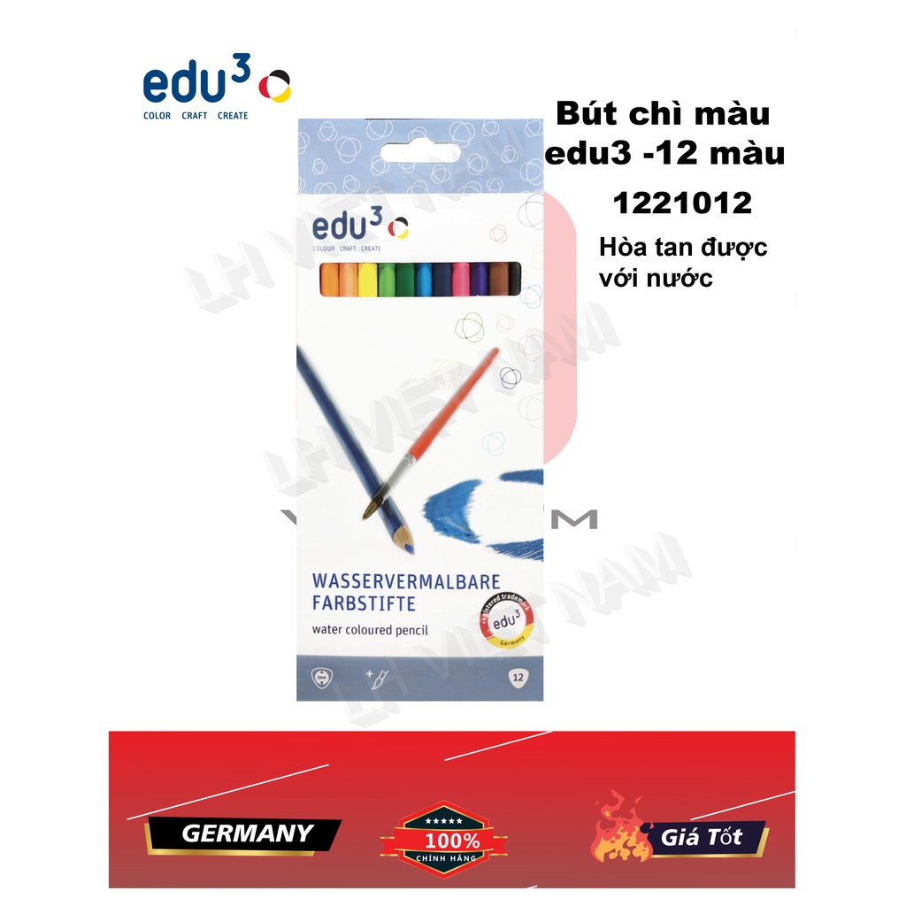 1221012(12 màu) EDU3 Color PencilBút chì màu hòa tan được với nước