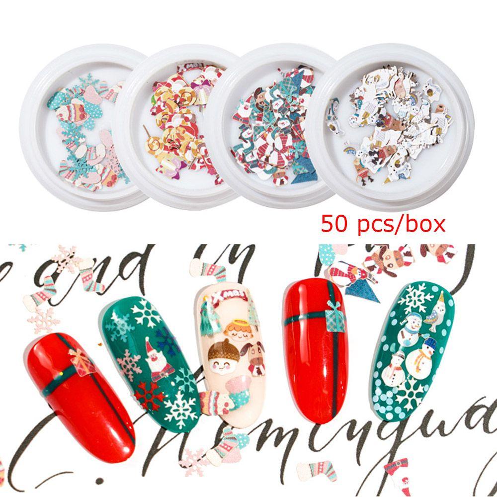Bộ 50 Phụ Kiện Trang Trí Móng Tay 3D Bằng Bột Bột Bột Bột Bột Bột Kim Tuyến