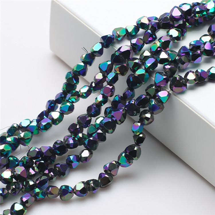 Set 80 Hạt Thủy Tinh Hình Trái Tim 8mm Nhiều Màu Dùng Làm Trang Sức Thủ Công