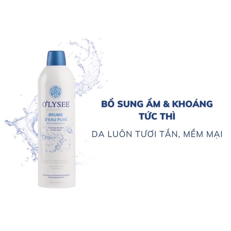 Xịt khoáng dưỡng da O'Lysee Pure Water Spray 400ml