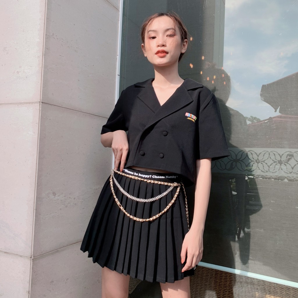 ÁO SƠ MI CỔ VEST ĐEN BY NATTHY STYLE