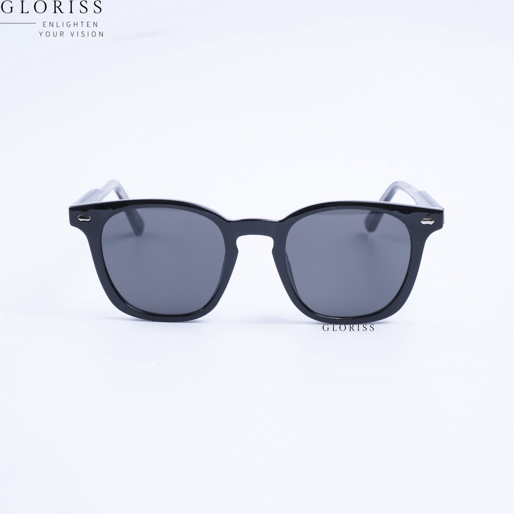 Mắt kính râm nam nữ thời trang - GLORISS Black Shark chống nắng, chống tia UV, gọng cốt kim loại chắc chắn