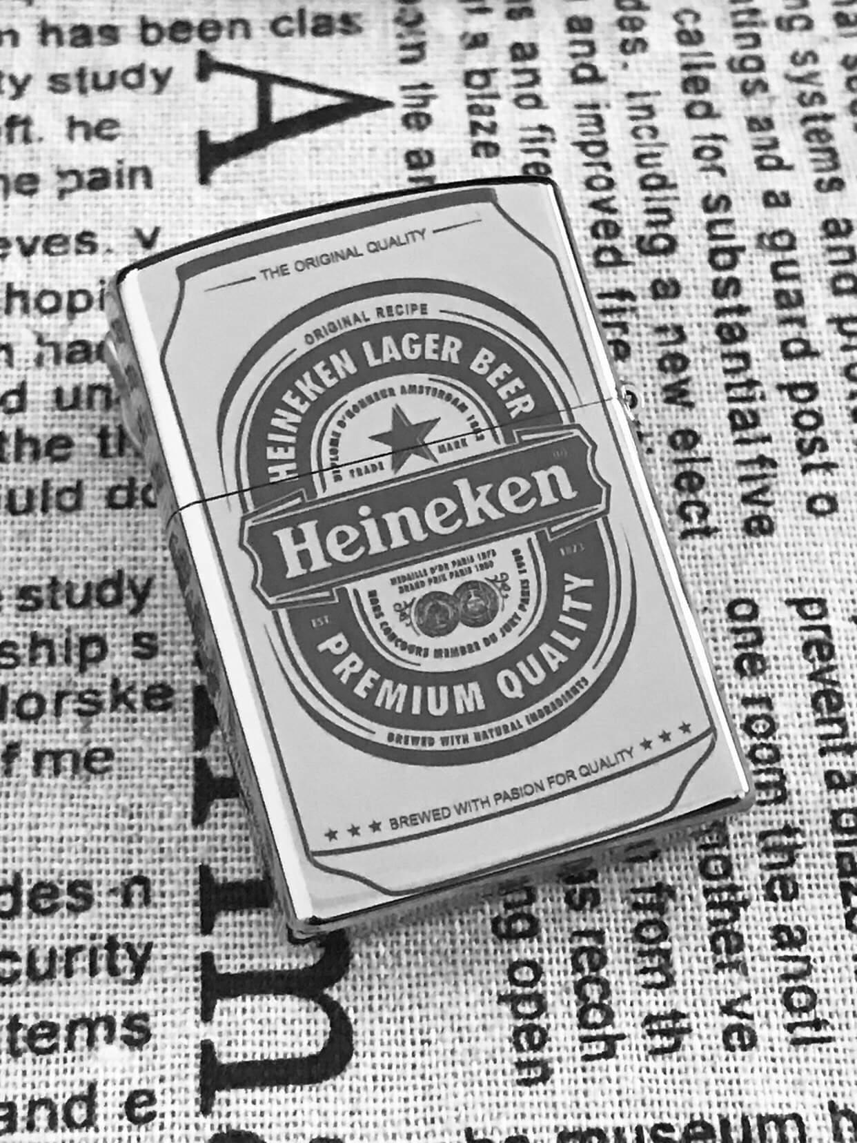 Vỏ Bật Lửa Zippo Khắc Laze Hình Chai Bia Heineken