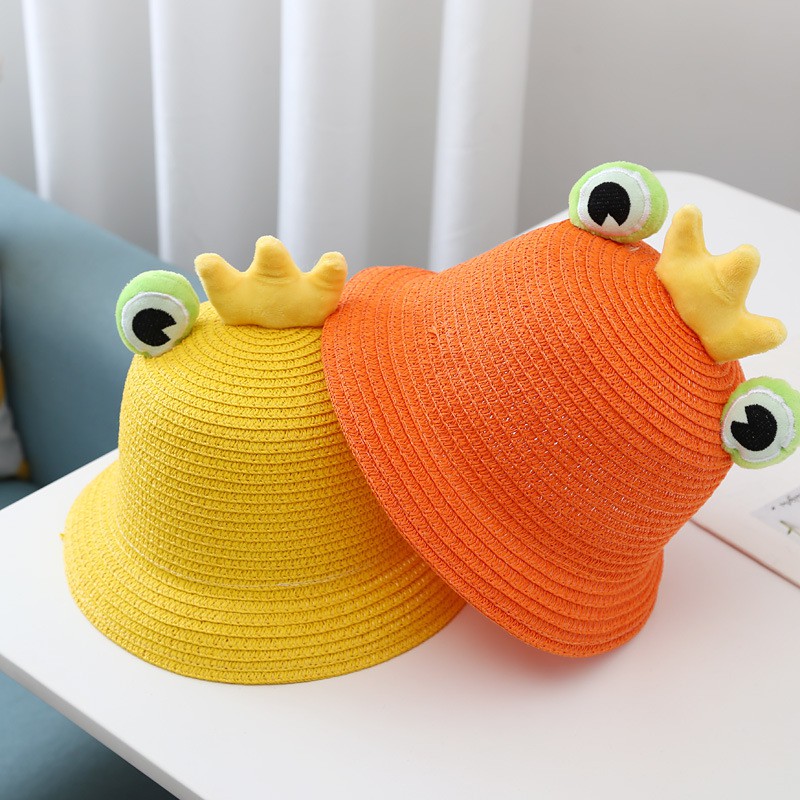 Mũ rơm trẻ em từ 2-5 tuổi phong cách hoạt hình chú ếch siêu dễ thương 5 màu cho bé lựa chọn