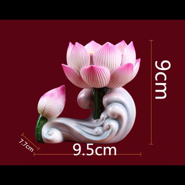 Giá nến hoa sen hồng bằng sứ
