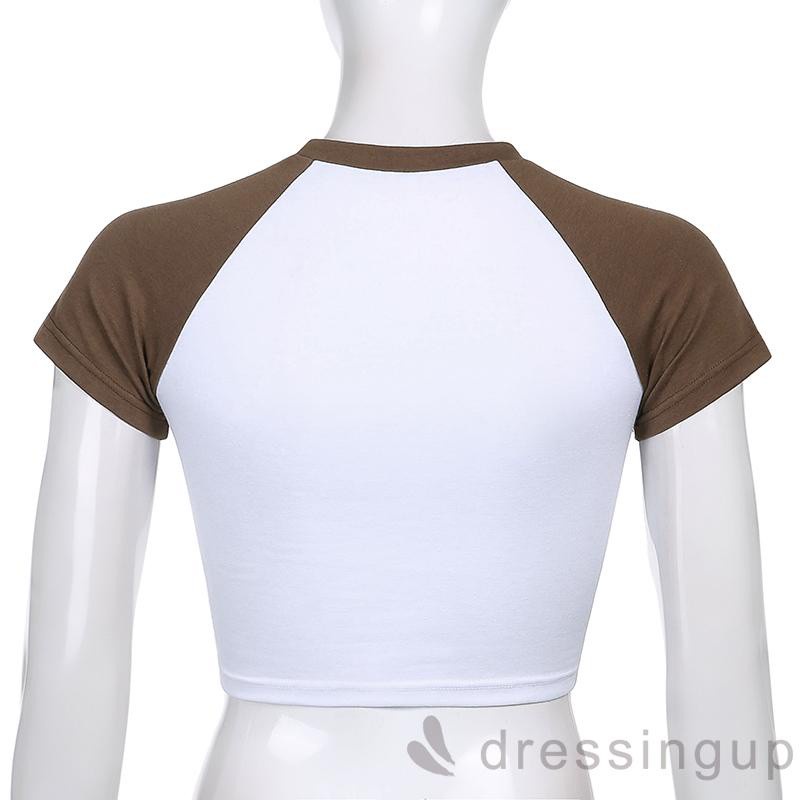 Áo Thun Tay Ngắn Cổ Thuyền In Họa Tiết Trái Tim / Da Báo Dễ Thương Cho Nữ