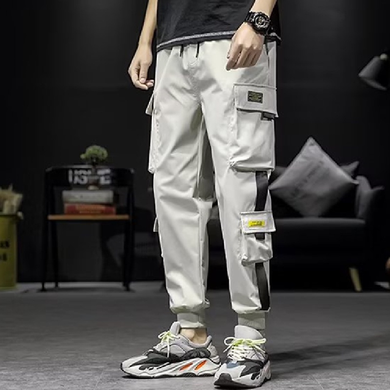Quần Dài Nhiều Túi Phong Cách hip hop Đường Phố Hàn Quốc Cho Nam Size S-5XL