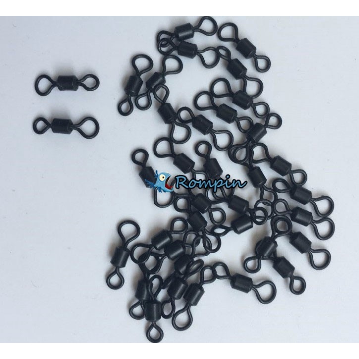 Set 30 Kẹp Xoay Mắt Màu Đen Cỡ 4# (UK 8)#Móc Câu Cá Chuyên Dụng Chất Lượng Cao