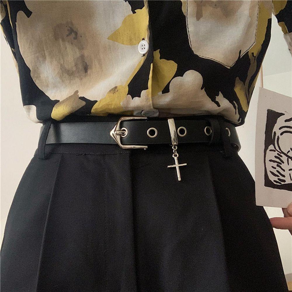 Thắt Lưng Da PU Khóa Hợp Kim Phong Cách Harajuku Hàn Quốc