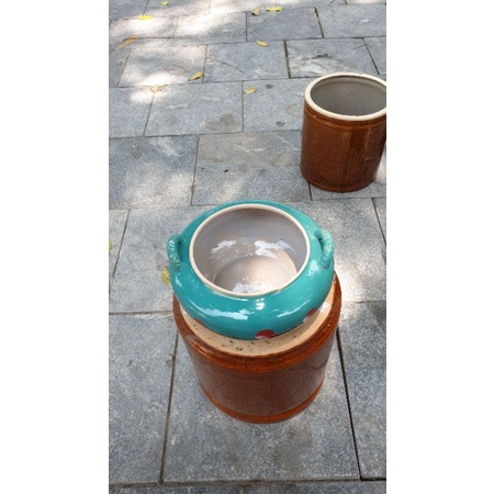 Liễn Sứ Đựng Mỡ, Muối Dưa Cà Bát Tràng D20xC11