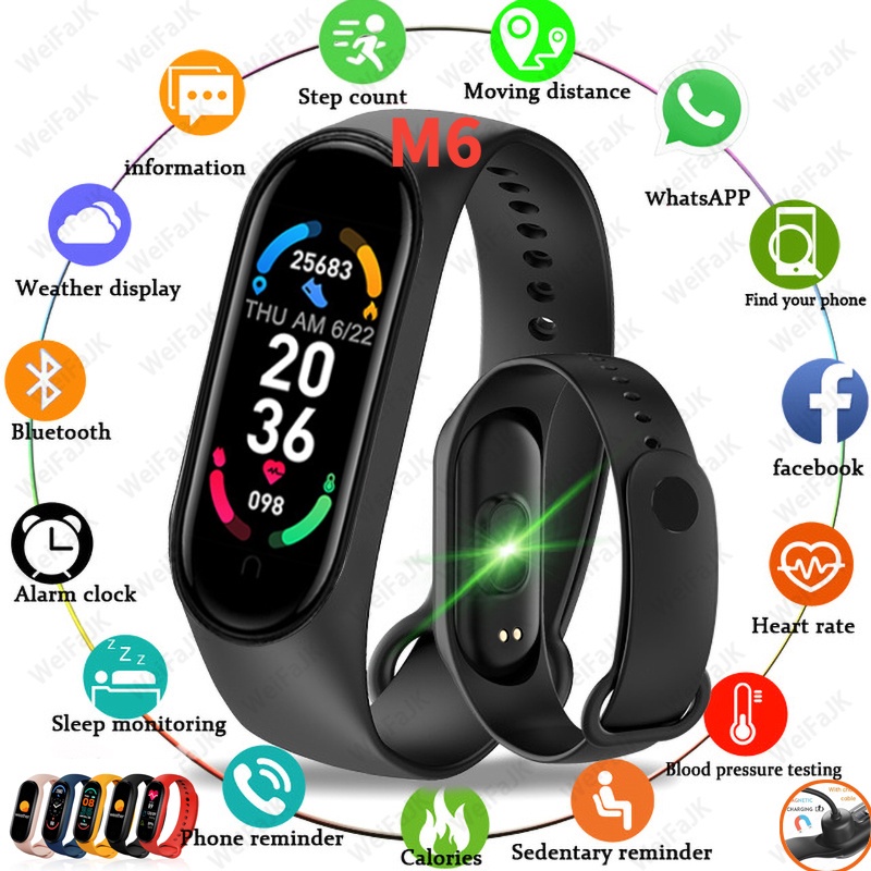 XIAOMI Đồng Hồ Thông Minh Đa Năng Theo Dõi Tình Trạng Sức Khỏe 2021 M6 Cho Nam Và Nữ