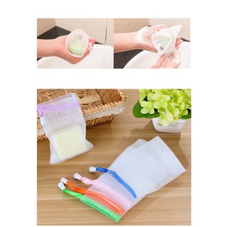 Túi lưới đựng xà bông tạo bọt, có dây rút  mềm mại, dày 2 lớp