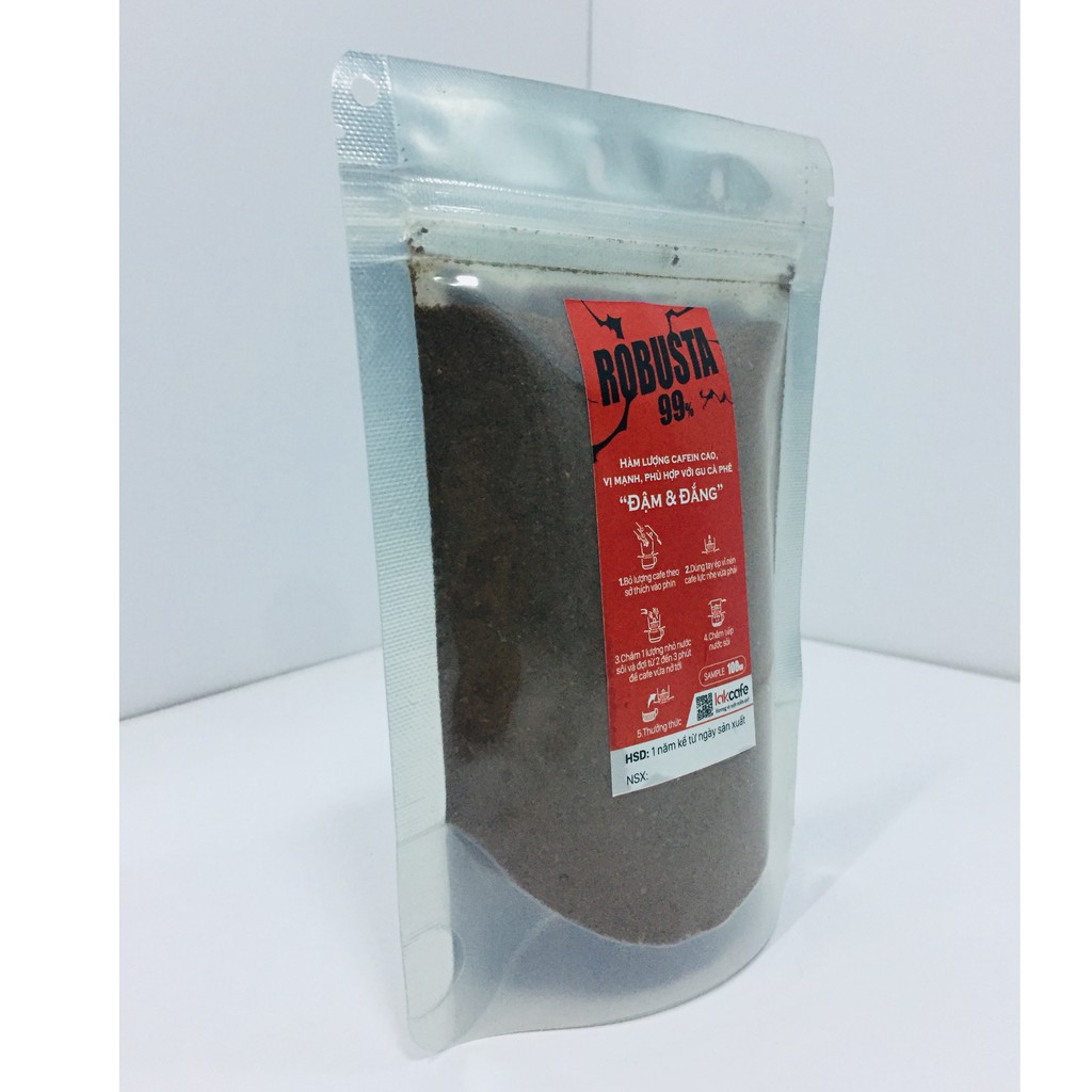 100gr Cafe Bột Robusta Nguyên Chất - Lakcafe Với Bí Quyết Nông Dân Dak Nông - Cafein Cao, Vị Mạnh, Đậm & Đắng | BigBuy360 - bigbuy360.vn