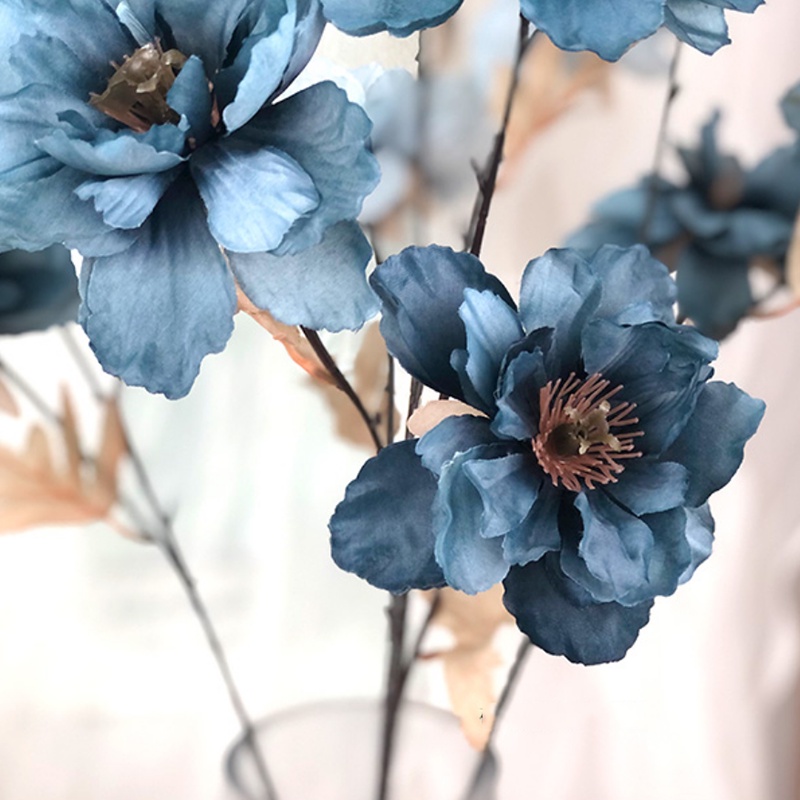 Hoa giả - Hoa hải quỳ giả 66cm cành 3 bông cao cấp, decor,  trang trí nhà cửa sang trọng