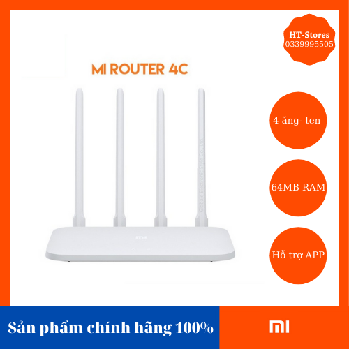 Bộ phát wifi router 4c Xiaomi Modem WiFi Xiaomi 4C 4 Râu Router R4CM HT-Stores sóng khỏe, phát xa