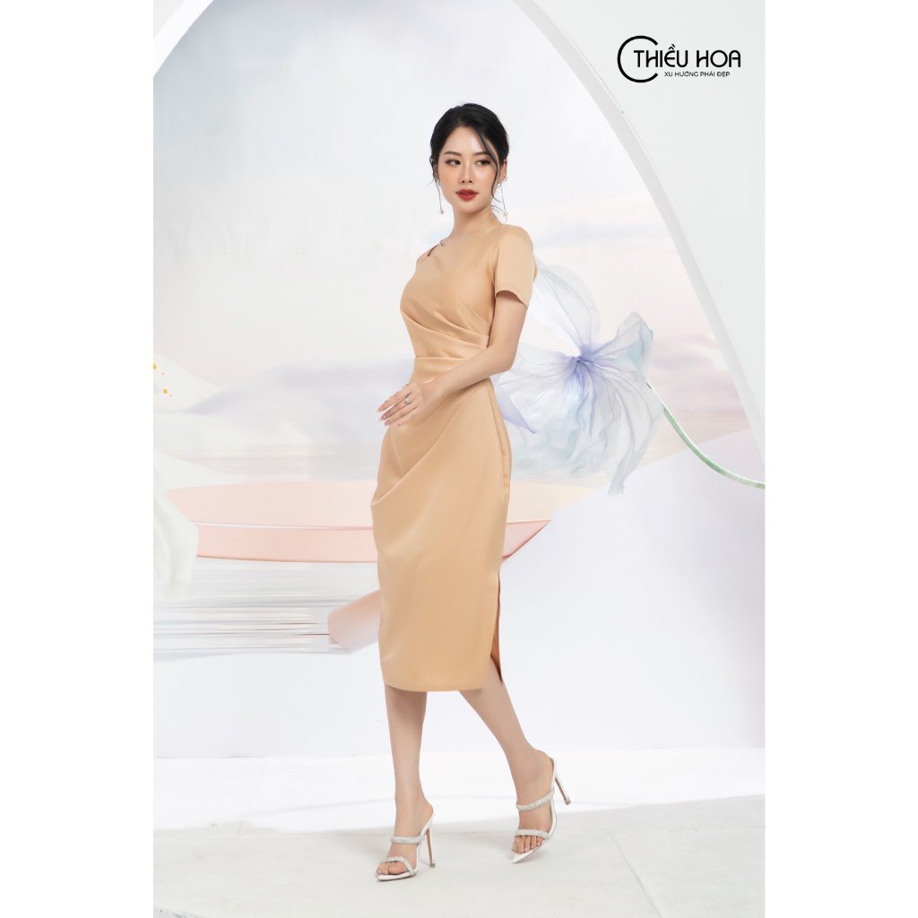 Đầm cho nữ trung niên, thiết kế ôm sát boddy cực kỳ tôn dáng, chất liệu cao cấp sang trọng Thiều Hoa Y0817