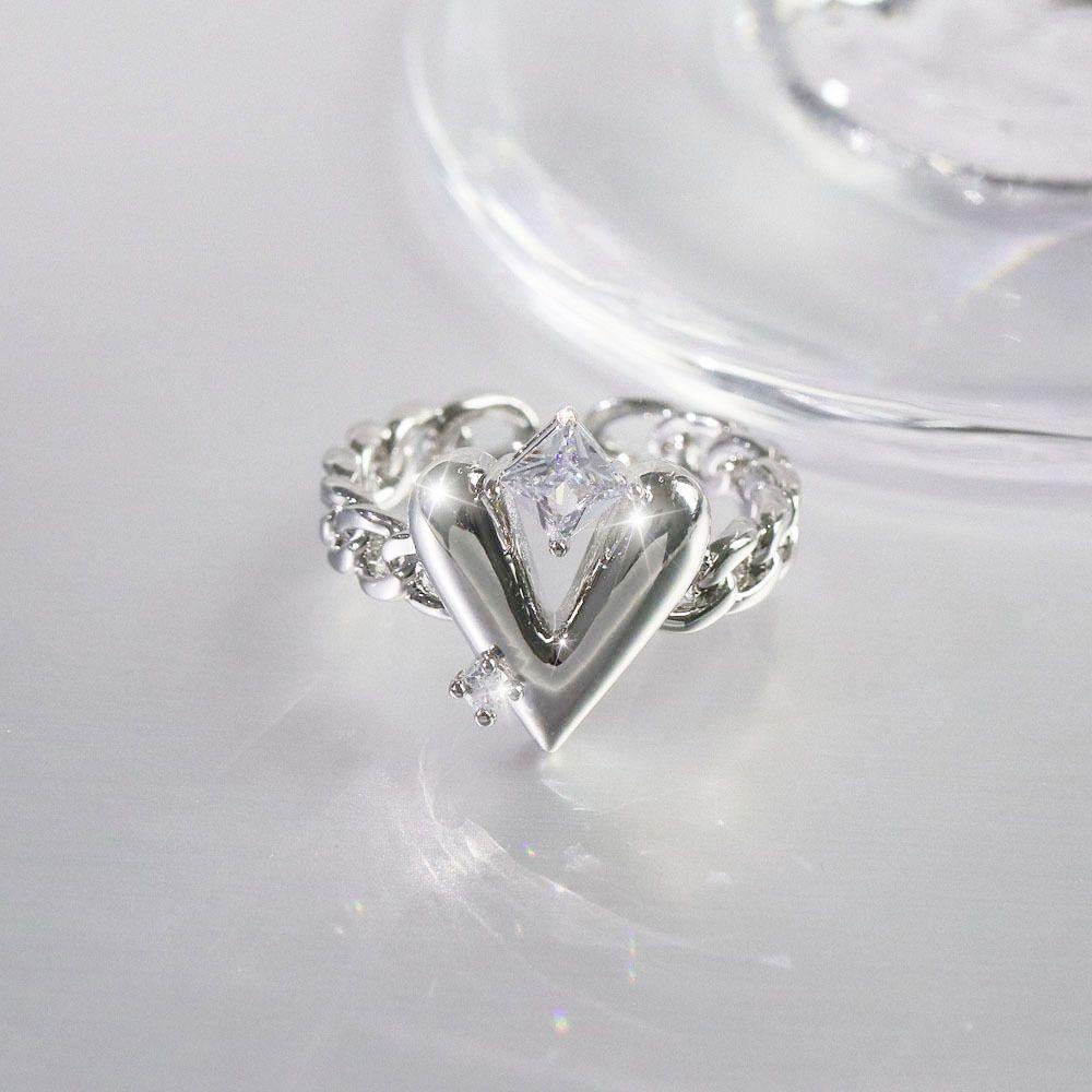 Nhẫn Hình Trái Tim Có Thể Điều Chỉnh Kích Cỡ|Vòng Tay Thời Trang Nhiều Màu Cá Tính