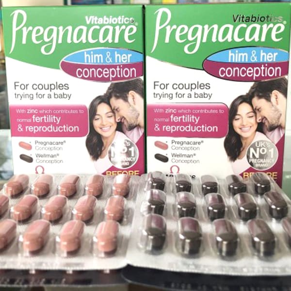 Vitamin Thụ Thai Pregnacare Him and Her Conception Tăng Khả Năng Thụ Thai Cho Cặp Vợ Chông-Hàng Date Mới