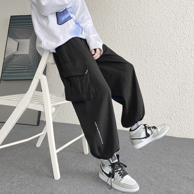 Quần ống rộng Nhiều Túi Phong Cách Hip Hop Thời Trang Hàn Quốc Cho Nam