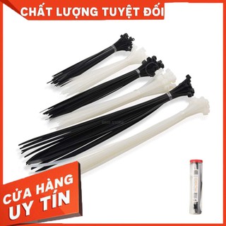 Túi 1000/500c Dây lạt nhựa buộc rút thít đầu khóa các cỡ 10 15 20 25 30 cm chất lượng cao đen - trắng