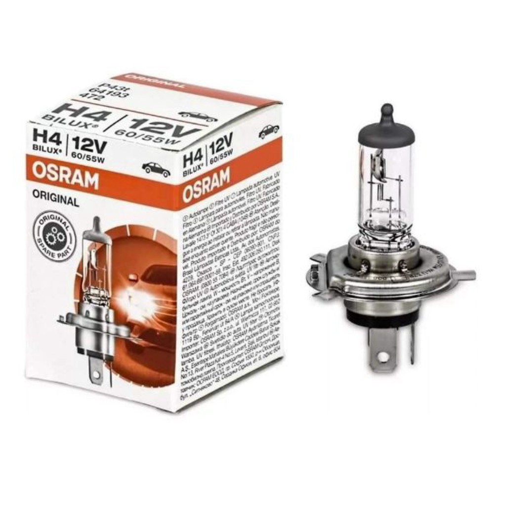 bóng đèn H4 osram đức xịn dùng cho ô tô và xe máy 3 chân 12v 55w