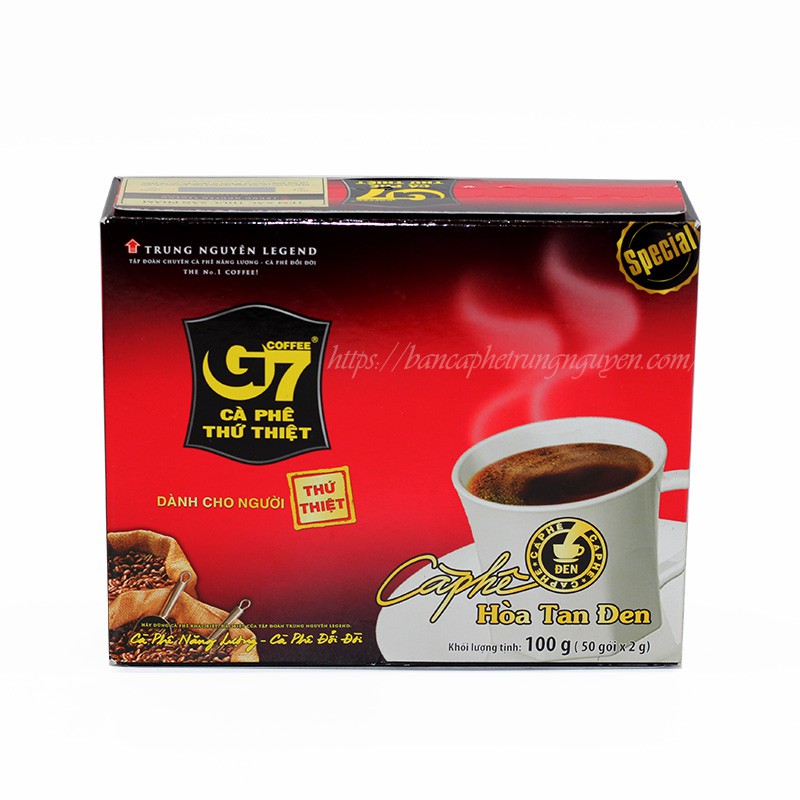 Cà Phê G7 Đen Không Đường Hộp 50 Gói - Cafe Hoà Tan Trung Nguyên