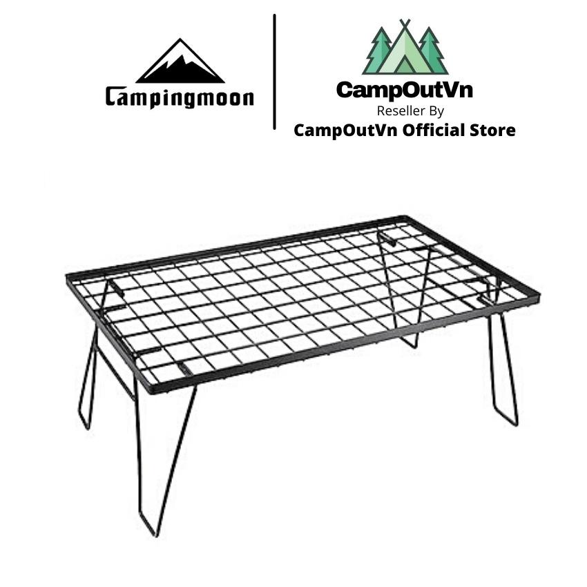 Campingmoon bàn kệ màu đen dã ngoại campoutvn bàn xếp dã ngoại cắm trại du lịch dã ngoại bàn sắt xếp gấp A085