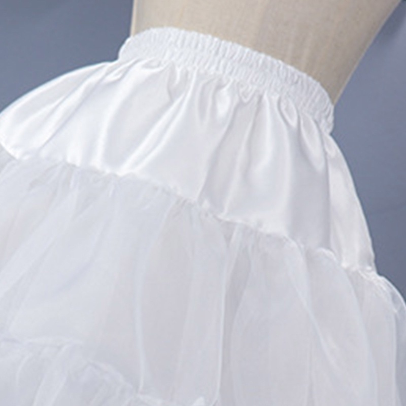 Chân Váy Xòe Lưng Thun Co Giãn Màu Trắng Phong Cách Lolita Vintage Cho Nữ