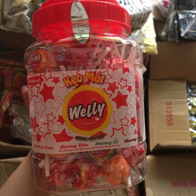 Sỉ lọ kẹo mút Welly ( lọ 66 chiếc)