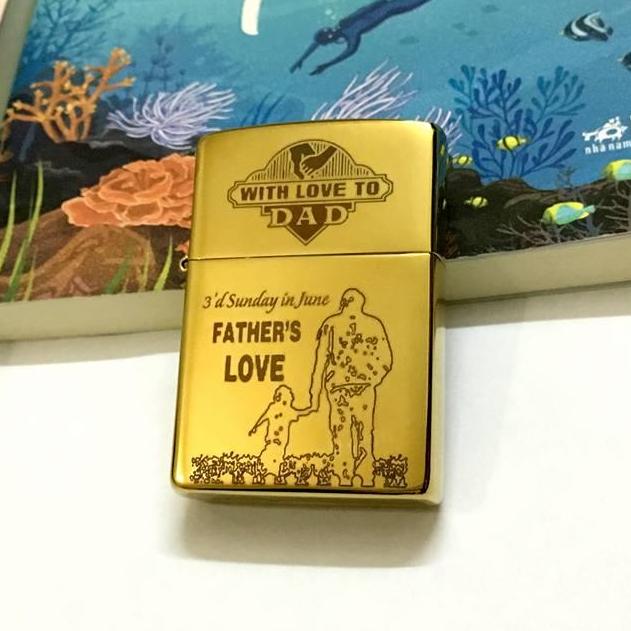 Vỏ Bật Lửa Zippo USA Tình Cha Con
