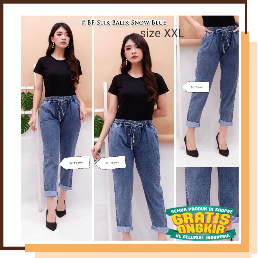 Hàng Có Sẵn 27 28 29 30 31 32 33 34 35 Quần Jean Jumbo Size Lớn Vừa Vặn Với XL / Bạn Trai / Quần BAGGY Jean / Quần BAGGY Cho Nữ