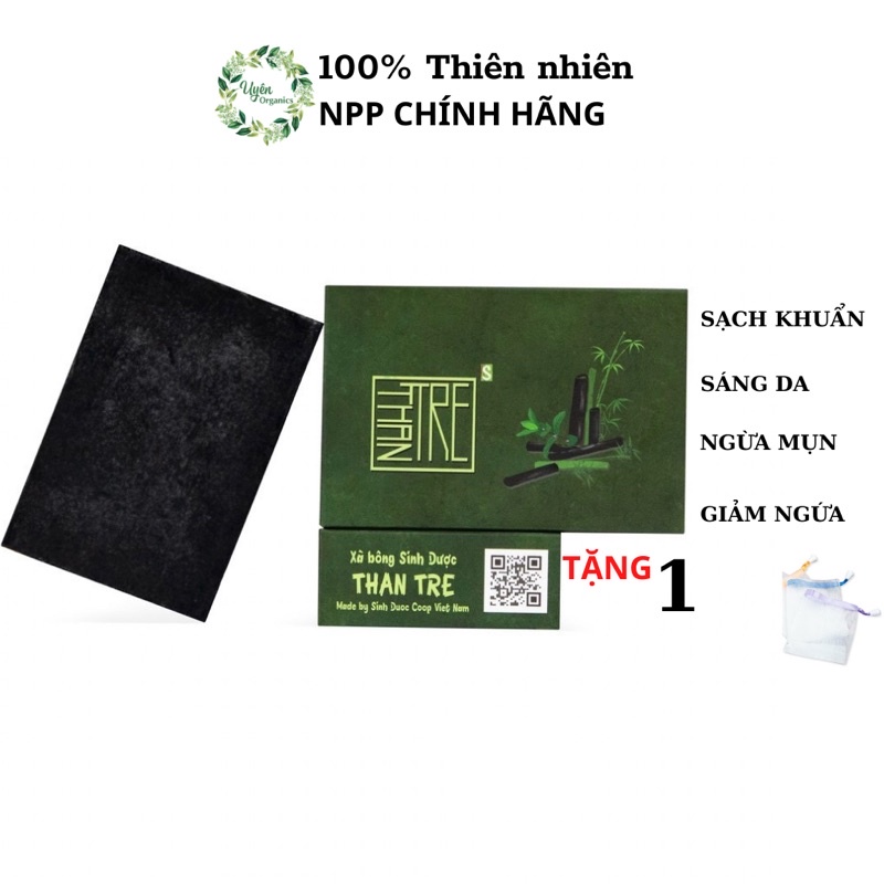 SINH DƯỢC Xà phòng xà bông than tre thiên nhiên hữu cơ organics handmade tẩy tế bào chết bạc hà sảng khoái mát lạnh