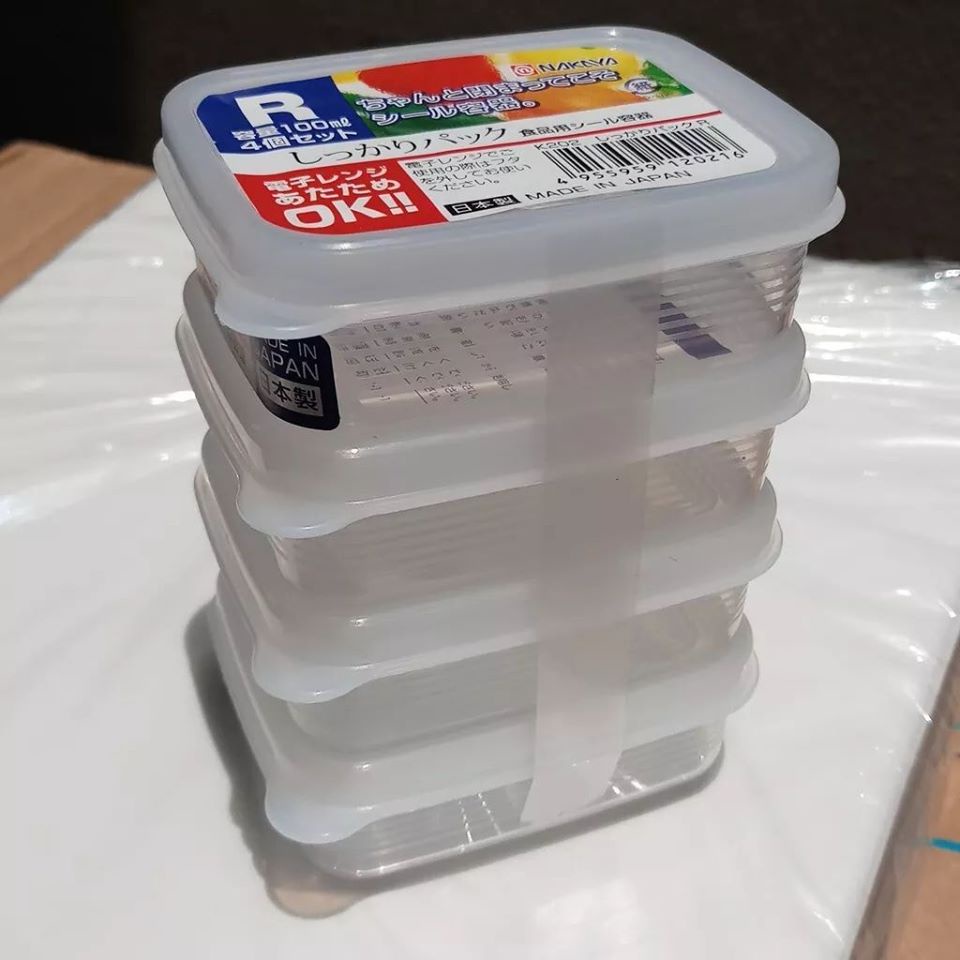 Set 4 hộp nhựa trữ đồ ăn Nakaya Nhật Bản