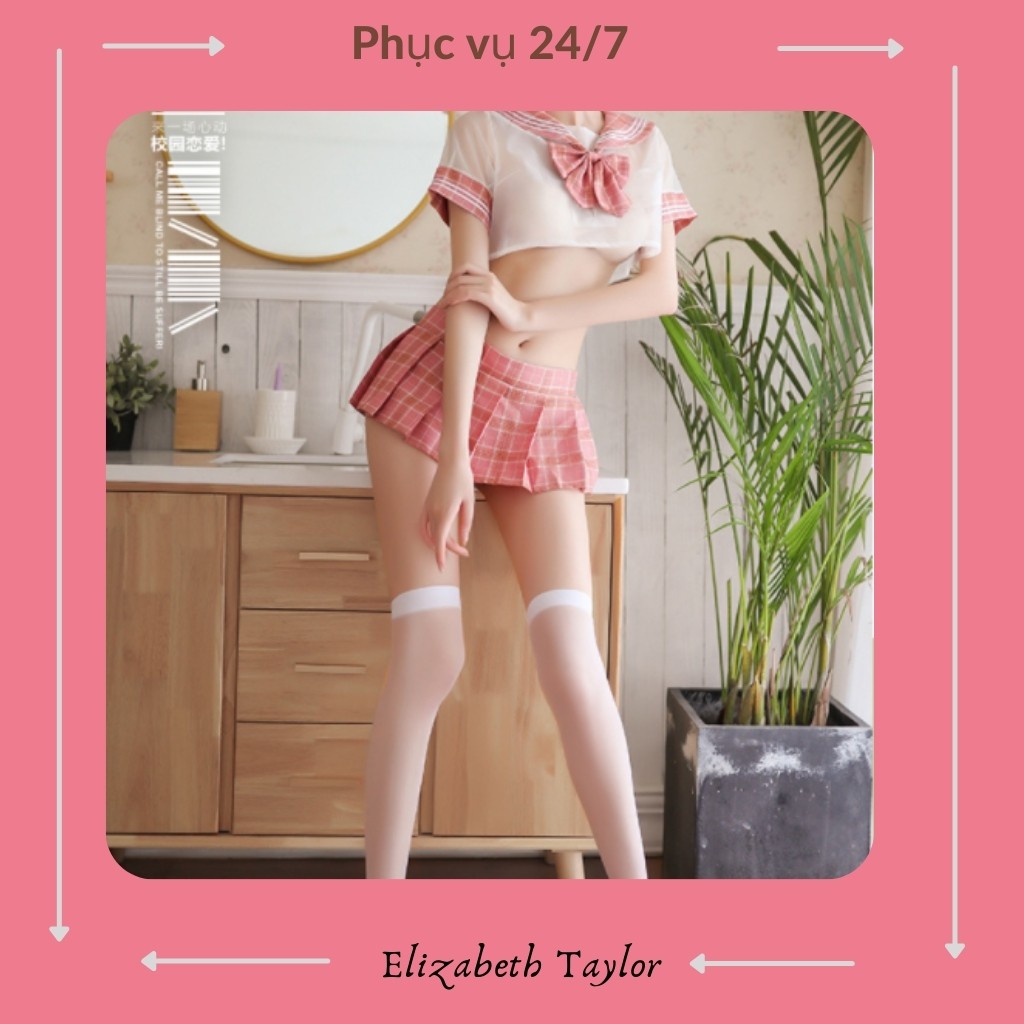 Cosplay Học Sinh Sexy - Đồ Lót Cosplay Học Sinh - Set Đồ Ngủ Cosplay Học Sinh Thắt Nơ