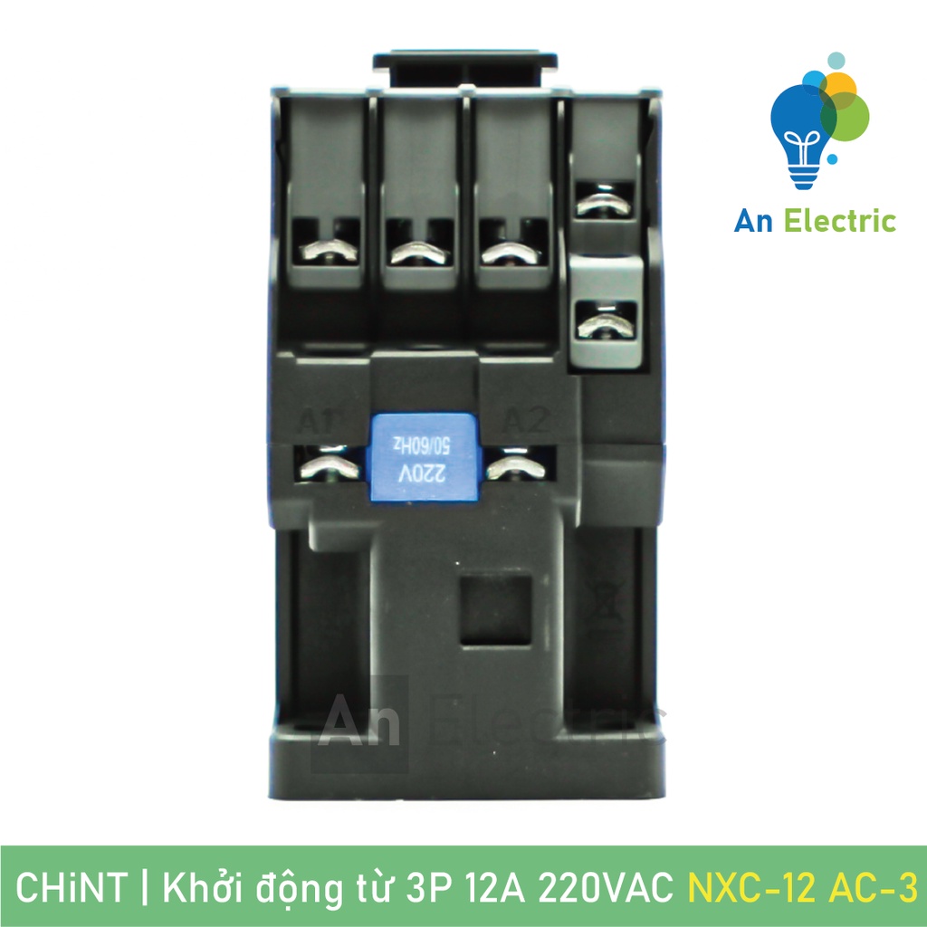 Khởi động từ 3P 12A 220VAC CHINT NXC-12 1NO+1NC AC-3 chuyên dụng điều khiển động cơ
