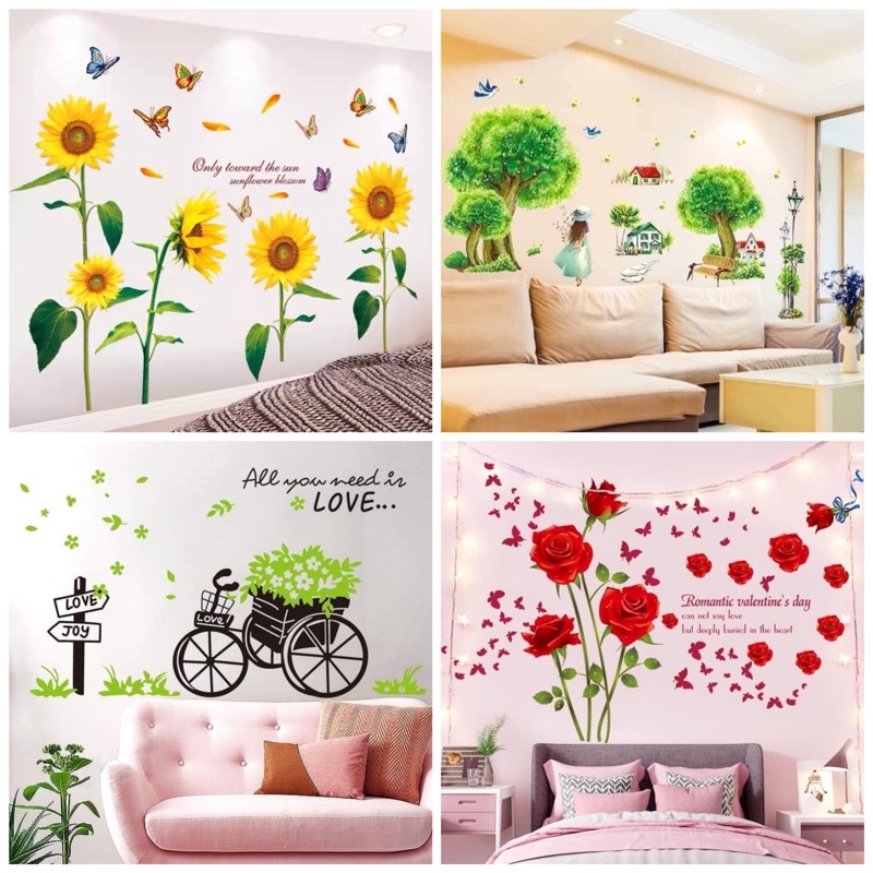 Decal dán tường trang trí phòng khách,phòng ngủ (tổng hợp nhiều mẫu)