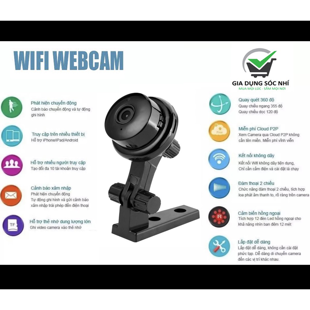 BH 12 THÁNG + CÓ HDSD Camera giám sát kết nối internet bằng wifi V380 Pro -Camera IP quan sát không dây có hồng ngoại