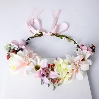 Băng Đô Cài Tóc Hình Vòng Hoa Đơn Giản Thời Trang Cho Bé Gái