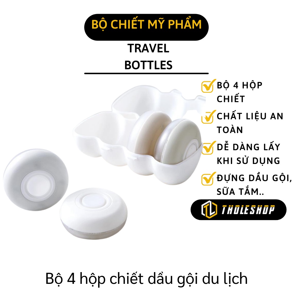 Hộp Chiết Mỹ Phẩm - Bộ 4 Hộp Chiết Dầu Gội, Sữa Tắm, Kem Dưỡng Du Lịch 7306