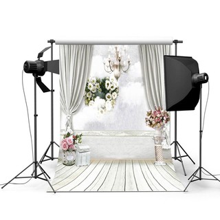 Rèm Hoa Trắng Làm Nền Chụp Ảnh Studio 5x7ft