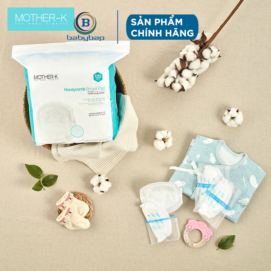 Lót Thấm Sữa Tổ Ong 3D Mother-K Hàn Quốc Sợi Cotton Tự Nhiên (120c)