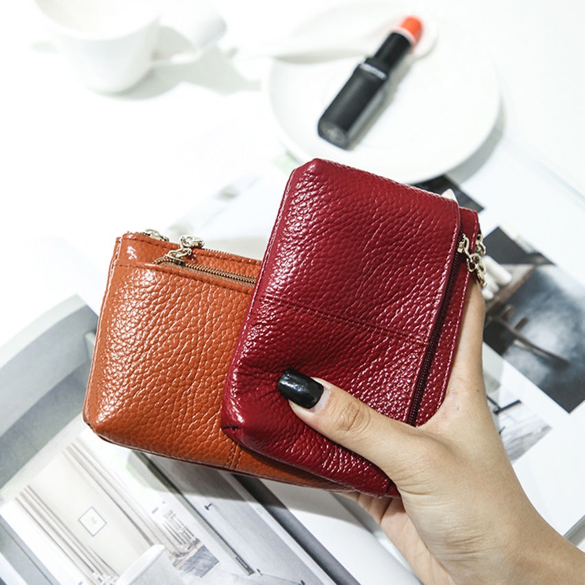 Ví Da Bò Thật mini Đựng Tiền Xu Dành Cho Nữ