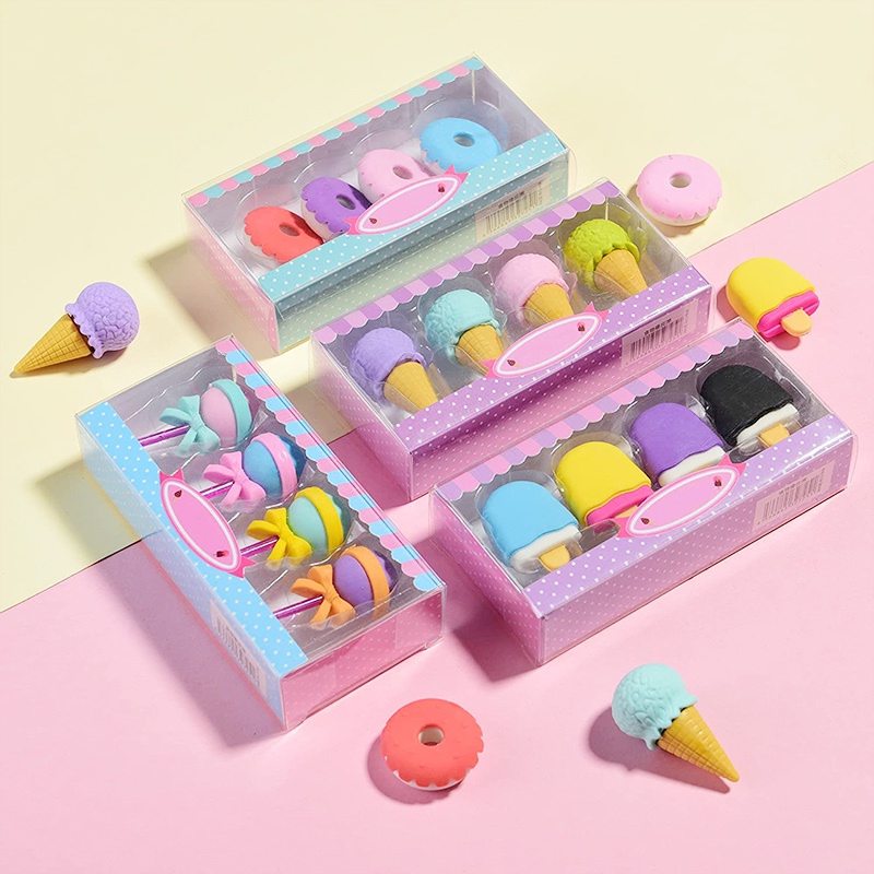 Cục Tẩy Hình Bánh Donut / Kem / Thức Ăn Mini Dễ Thương Vui Nhộn Dành Cho Bé Gái