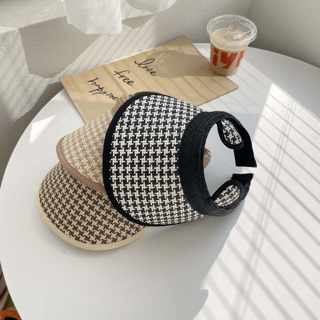 Mũ Cói Hở Chóp Tai Thỏ Chống Nắng Dễ Thương Cho Bé