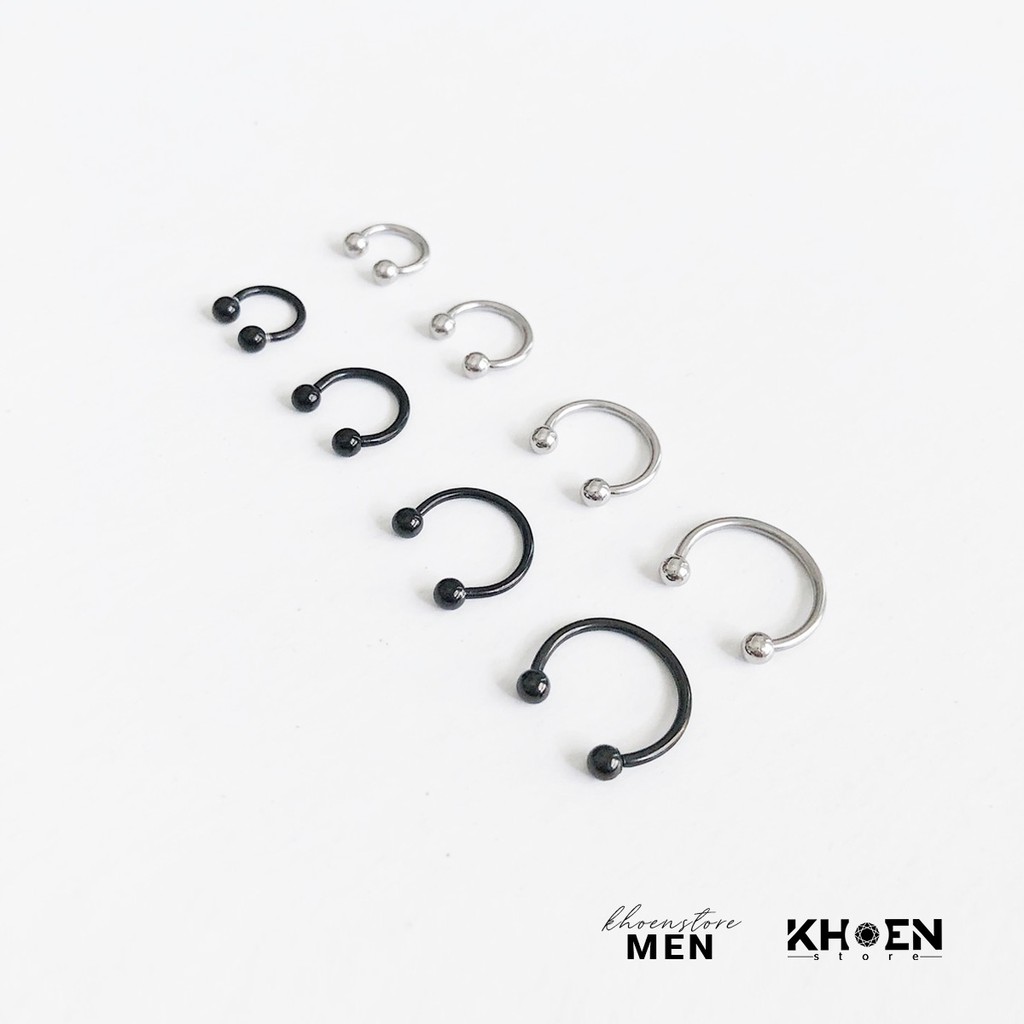 (1 CHIẾC) Khuyên tai nam nữ - Chữ U đầu hạt bi mang tai, mũi septum- Khoen Store