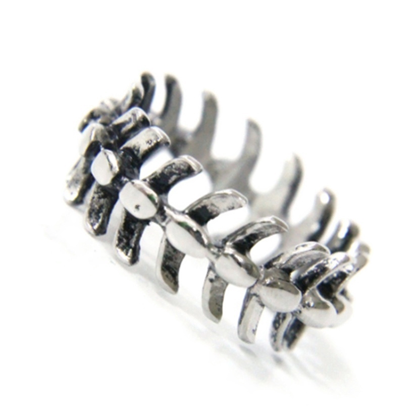 Nhẫn Inox Hình Xương Cá Cổ Điển Cho Nam