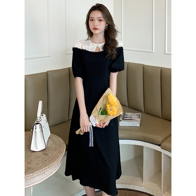 váy đen tiểu thư dáng dài hàng QC (V02)