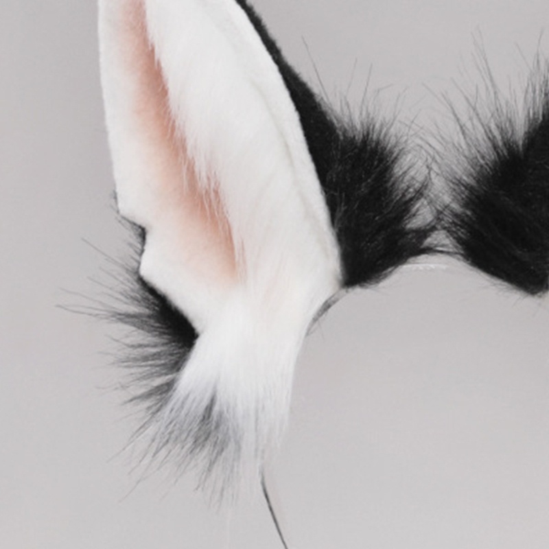 Băng Đô Tai Sói Phối Lông Hóa Trang Lolita