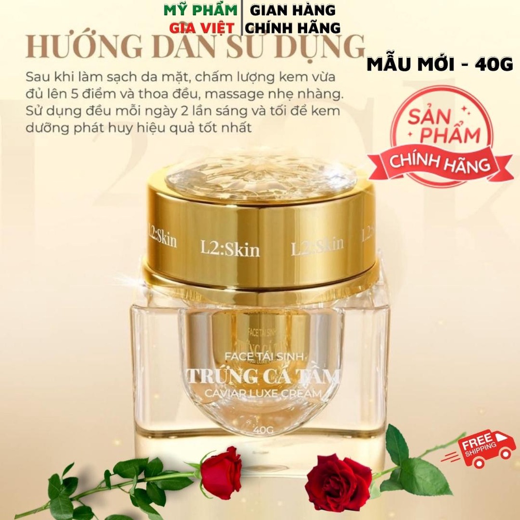Kem Tái Sinh Trứng cá Tầm L2 - Mẫu Mới 40g - Chính Hãng Liên Nguyễn